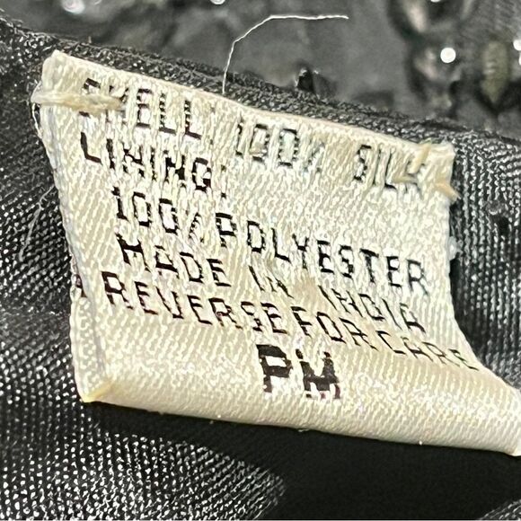 Vintage LAURENCE KAZAR Black Fully Beaded Shift Dress Short Sleeve Silk Art Deco - Picture 12 of 16